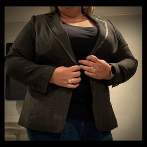 Women’s blazer with leather detailing